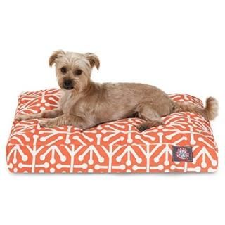 Orange Aruba Small Rectangle Indoor Outdoor Pet Dog Bed With Removable Washable 