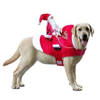 Idepet Funny Pet Dog Cat Christmas Costume Santa Dogs Winter Hoodie Coat Clothes