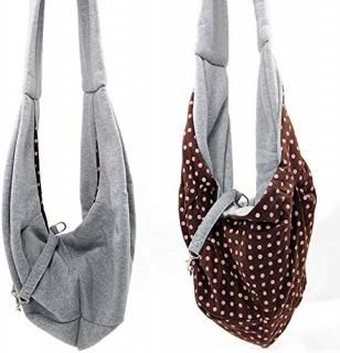 Grtdrm Pet Sling Carrier Bag Travel Tote for Cats Dogs Up to 16 lbs Gray