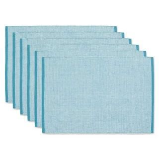 DII Eco-Friendly Fine Ribbed Collection Tabletop Placemat Set 13x19 Storm Blue 6