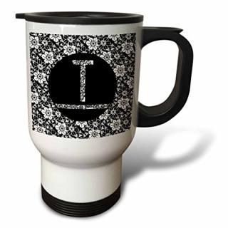 3drose饹ӥȥ󡦥ǥMonograms??Pretty֥åȥۥ磻ȲΥʸT??ιԥޥ 14oz Travel Mug tm