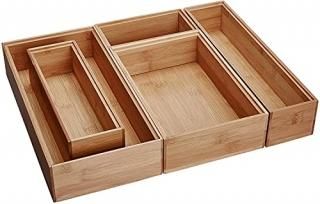 Bamboo 5pc Set of Org. Boxes