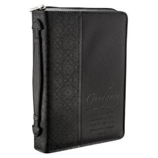 Christian Art Gifts Guidance Black Faux Leather Bible Cover w/Handle Medium