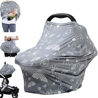 Carseat Canopy Breastfeeding Nursing Cover - Multi Use Infant Stroller Cover Car