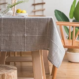 Rectangle/Oblong 140cm x 260cm  Gray - ColorBird Solid Embroidery Lattice Tablec