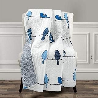 Rowley Birds Throw Navy Single 50X60