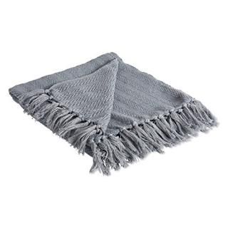 DII Cool Gray Solid Textured Throw