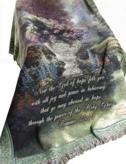 Manual Thomas Kinkade 50 x 60-Inch Tapestry Throw with Verse The Garden of Hope