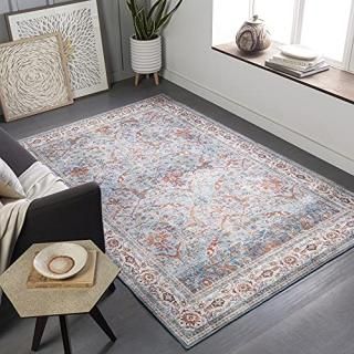 Artistic Weavers Baala Printed Oriental Area Rug 9' x 12' Light Blue/Red