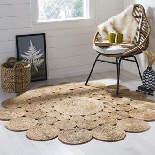 Safavieh Natural Fiber Round Collection NF363A Handmade Boho Charm Farmhouse Jut