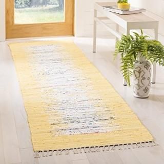 Safavieh Montauk Collection MTK711Q Handmade Stripe Fringe Cotton Runner 2'3 x 6