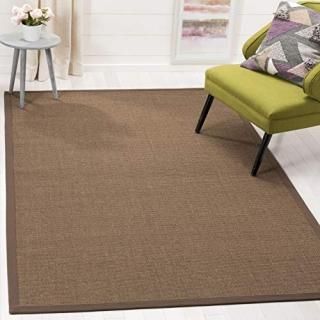 Safavieh Natural Fiber Collection NF441C Border Sisal Area Rug 4' x 6' Brown / B