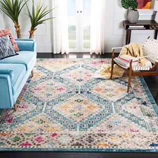 Safavieh Madison Collection MAD418N Boho Diamond Distressed Non-Shedding Stain R