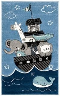 Safavieh Carousel Kids Collection CRK121B Animal Non-Shedding Stain Resistant Nu