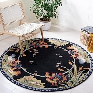 Safavieh Chelsea Collection HK56B Hand-Hooked French Country Wool Area Rug 5'6 x
