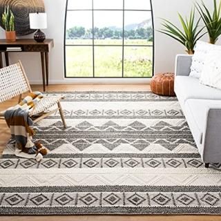 Safavieh Natura Collection NAT104A Handmade Moroccan Boho Tribal Wool & Cotton A