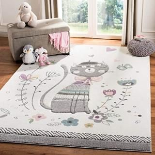 Safavieh Carousel Kids Collection CRK187A Cat Nursery Playroom Area Rug 5'3 x 7'