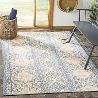 Safavieh Linden Collection LND174M Boho Indoor/ Outdoor Non-Shedding Easy Cleani
