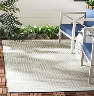 Safavieh Linden Collection LND173L Geometric Indoor/ Outdoor Non-Shedding Stain 