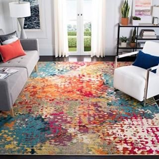 Safavieh Madison Collection MAD429C Boho Abstract Distressed Non-Shedding Living