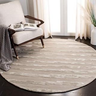 Safavieh Soho Collection SOH519A Handmade Premium Wool Area Rug 6' x 6' Round Gr