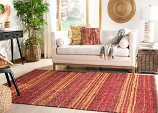 Safavieh Natural Fiber Collection NF202Q Handmade Stripe Premium Jute Area Rug 3