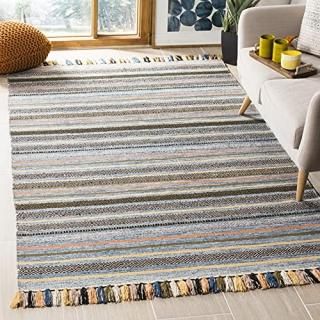 Safavieh Montauk Collection MTK901C Handmade Boho Stripe Fringe Cotton Area Rug 