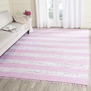 Safavieh Montauk Collection MTK720E Handmade Stripe Fringe Cotton Area Rug 5' x 