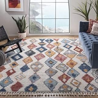 Safavieh Morocco Collection MRC924A Moroccan Boho Tribal Area Rug 8' x 10' Ivory
