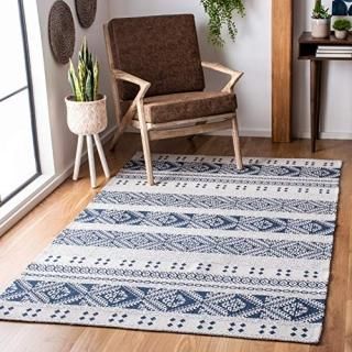 Safavieh Augustine Collection AGT445N Rustic Boho Area Rug 7'7 x 10' Navy / Crea