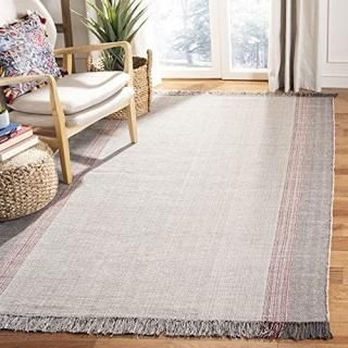 Safavieh Montauk Collection MTK301S Handmade Fringe Cotton Area Rug 5' x 8' Wine