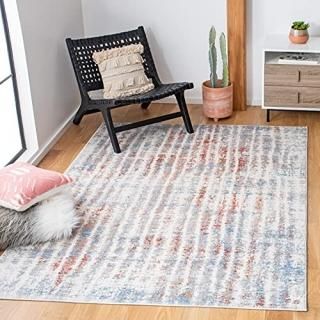 Safavieh Amelia Collection ALA456F Abstract Stripe Distressed Non-Shedding Stain
