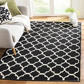 Safavieh Montauk Collection MTK725D Handmade Trellis Cotton Area Rug 3' x 5' Bla