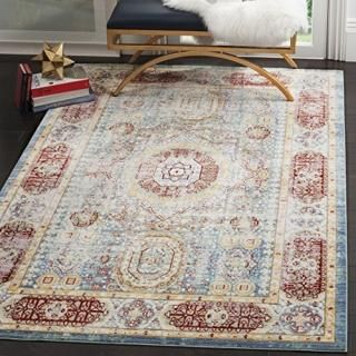 Safavieh Valencia Collection VAL111M Boho Chic Distressed Area Rug 6' x 9' Blue 