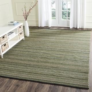 Safavieh Striped Kilim Collection STK421B Hand Woven Green Premium Wool Area Rug
