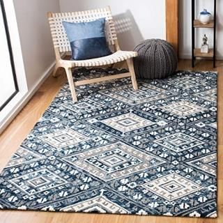 Safavieh Aspen Collection APN825F Handmade Boho Wool Area Rug 7' x 7' Square Gre