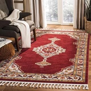 Safavieh Farmhouse Collection FMH830Q Boho Tribal Medallion Tassel Area Rug 8' x
