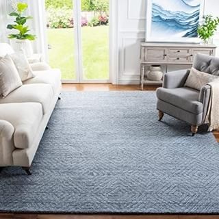 Safavieh Abstract Collection ABT146M Handmade Area Rug 6' x 6' Square Blue