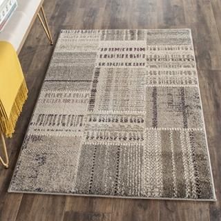 Safavieh Monaco Collection MNC215G Modern Geometric Patchwork Grey and Multi Dis