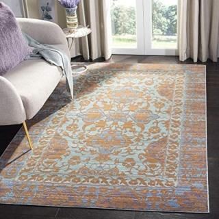 Safavieh Valencia Collection VAL102A Boho Chic Distressed Area Rug 4' x 6' Blue 