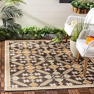 Safavieh Veranda Collection VER098 Boho Indoor/ Outdoor Non-Shedding Easy Cleani