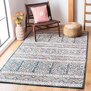Safavieh Micro-Loop Collection MLP637U Handmade Premium Wool Area Rug 5' x 5' Sq