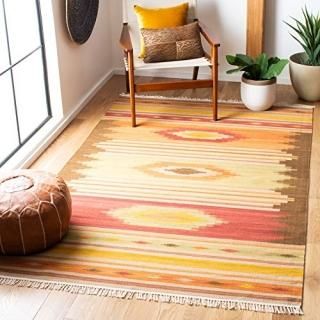 Safavieh Kilim Collection NVK176A Handmade Southwestern Tribal Wool Area Rug 4' 