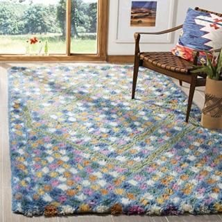 Safavieh Casablanca Shag Collection CSB750A Handmade Boho Premium New Zealand Wo