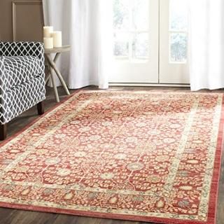 Safavieh Valencia Collection VAL120R Boho Chic Distressed Area Rug 4' x 6' Red /