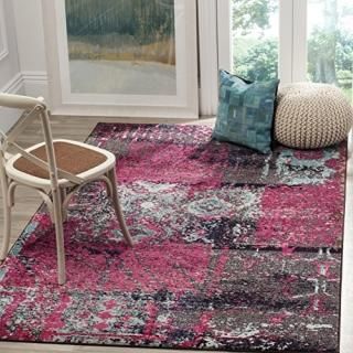 Safavieh Monaco Collection MNC210D Modern Abstract Distressed Non-Shedding Stain