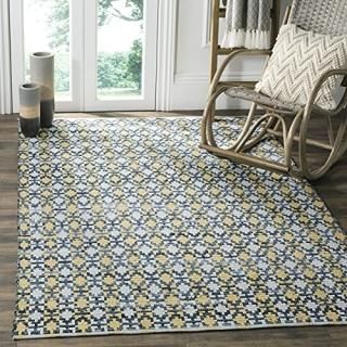 Safavieh Montauk Collection MTK123B Handmade Flatweave Cotton Area Rug 4' x 4' S