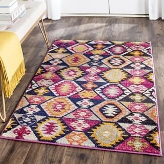 Safavieh Monaco Collection MNC218F Modern Geometric Bohemian Multicolored Distre