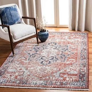 Safavieh Herat Collection HRT392A Oriental Medallion Distressed Non-Shedding Liv