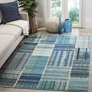 Safavieh Monaco Collection MNC215F Modern Geometric Patchwork Multicolored Distr